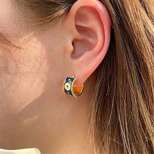 MALOYANVE 925 Sterling Silver Sunflower Studs Earrings for Women Dainty Cute 14k Gold Plated Vintage Boho Daisy Flower Piercing Stud Earrings Jewelry2