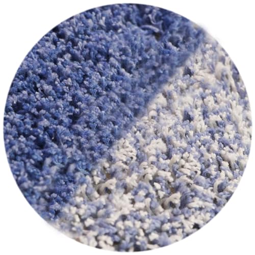 Image of THE HOME TALK Cotton Stripes Bathmats | Water Absorbent Runners | Floor Mats /Rugs for Kitchen, Bathroom | Ultra Soft Mats | Non-Slip | Pack of 2 | 40 x 60 cm | Blue