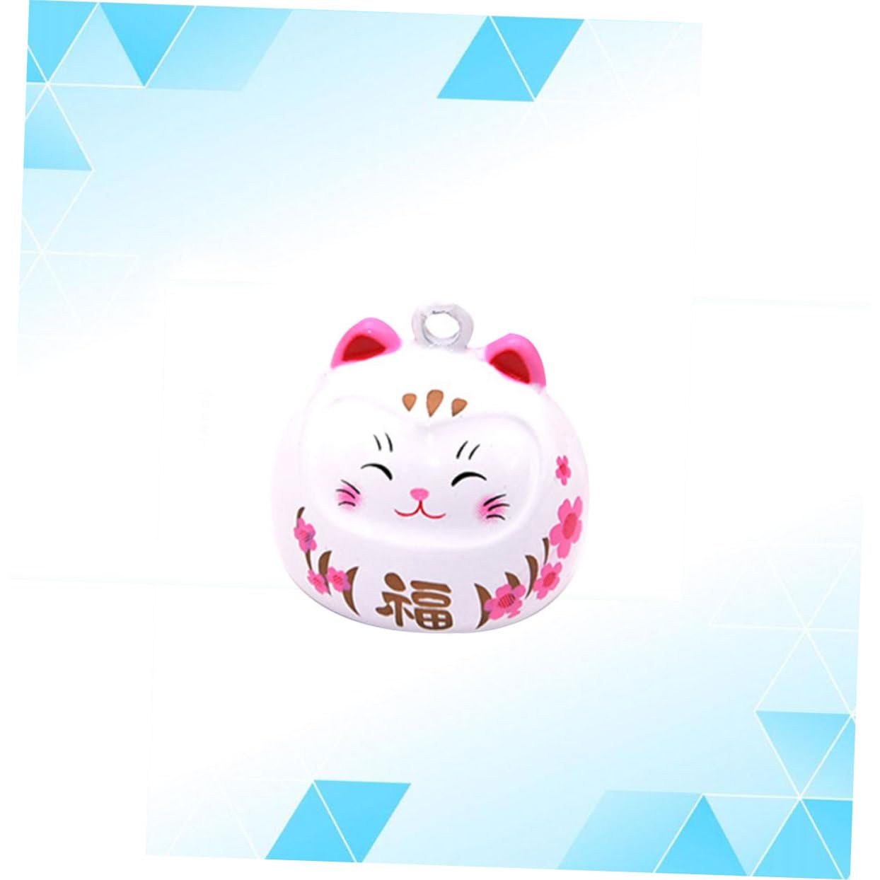 Petit Pendentif Cloche Japonaise Cuivre avec Chat Décor Porte-clés Et Cartable Accessoire Suspendu pour DIY Bruit Eau Blanc