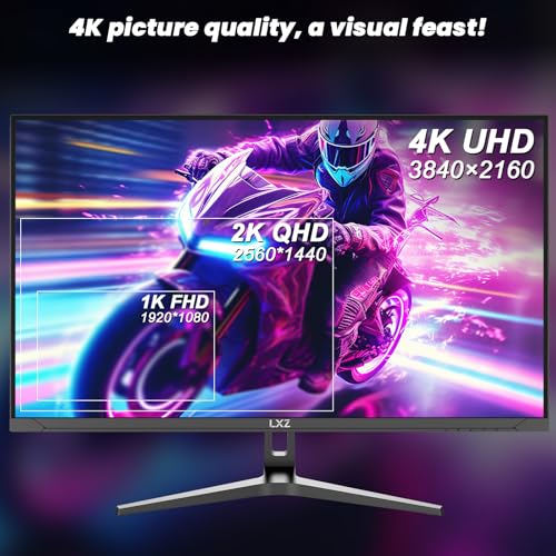 Image of LXZ 32 inch 4K Monitor UHD 3840 x 2160, VA Panel, AMD FreeSync Premium, 178 Viewing Angle, 100% sRGB, 3500:1 Contrast Ratio, Compatible with Wall mounting 75 x 75MM