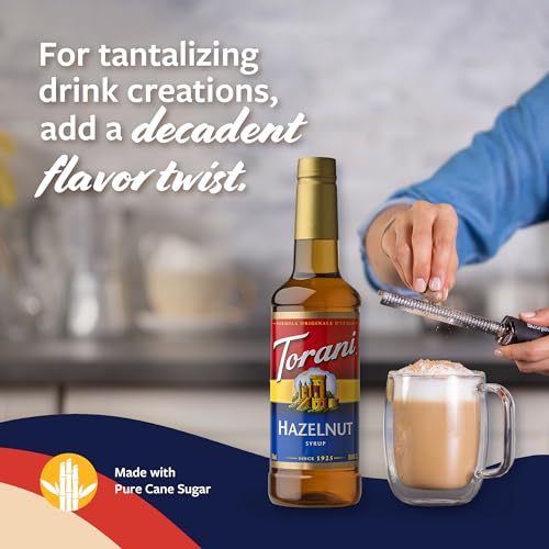 Image of Torani Coffee Syrup, Hazelnut Flavored Syrup for Drinks, Pump Included, 25.4 Fl Oz