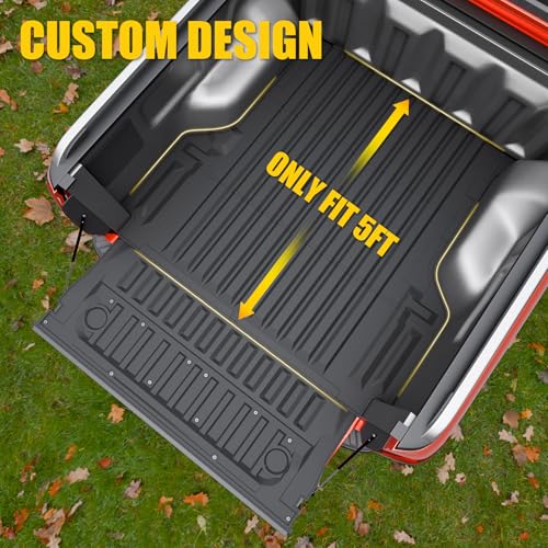 Image of Truck Bed Mat Compatible with 2024 2025 2026 Ford Ranger 5FT Bed Liner Protector Tailgate Protector Cargo Mat TPE Cargo Linder for 2025 Ranger Accessories (Truck Bed Mat+Tailgate Mat)