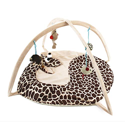 VERTAST Katze Hund Spielen Aktivität Matte mit Maus Puppe Spaß Spielbett Pad, Giraffe Cover