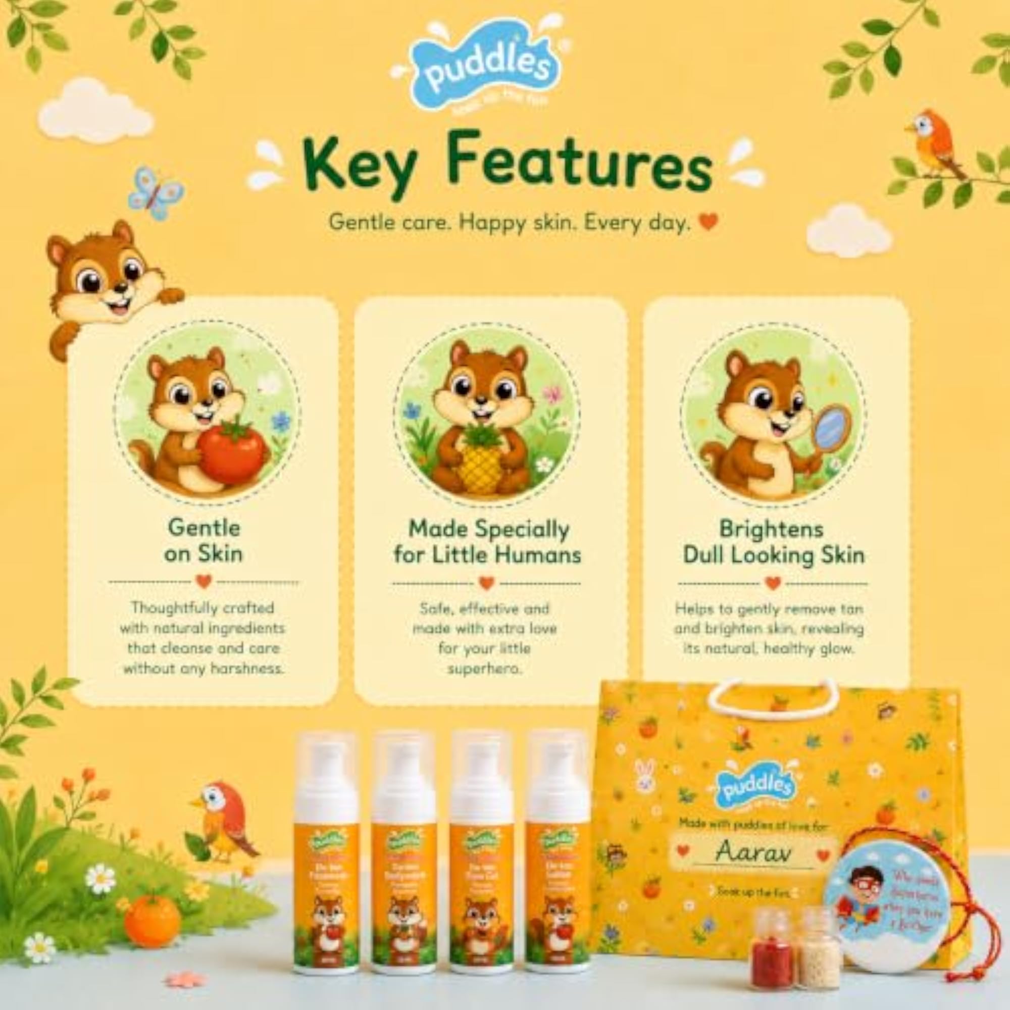 De-Tan Brother Rakhi Gift Bag, Kids Skincare Gift Set