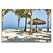 Produktbild CALVENDO Premium Textil-Leinwand 120 cm x 80 cm quer, Perfektes Insel-Paradies mit Sonnenliegen am Strand der Insel Havelock | Wandbild, Bild auf Keilrahmen. Andamanen See, Indien Orte Orte