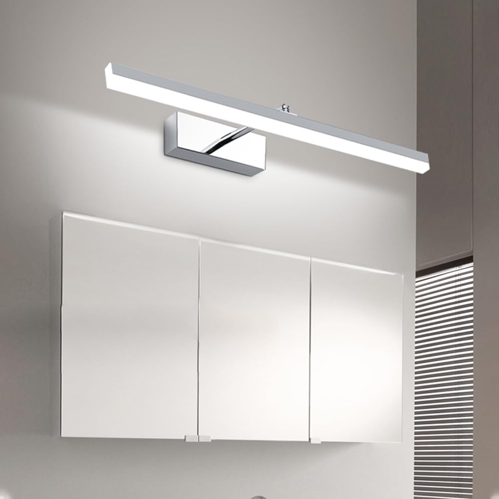 Genérico Lámparas de baño sobre Espejo, lámparas LED para baño, Apliques de Pared sobre Espejo con Brazo retráctil, Acabado Plateado, Apliques de Pared Minimalistas para Interiores.