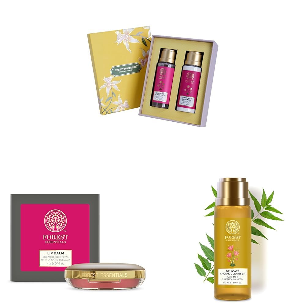 Forest Essentials Rose Gift Box, Rose Lip Balm, Saffron Cleanser-image-19