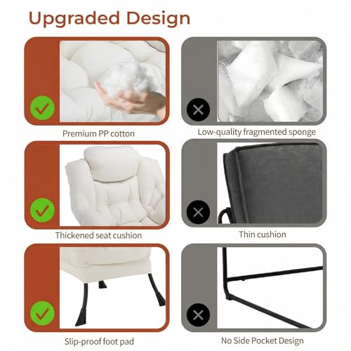 Sillón con Ottoman Plegable Beige miniatura 6