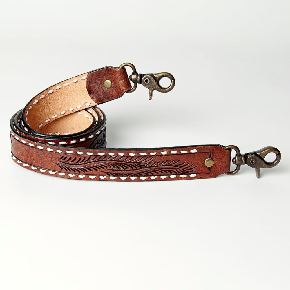 American Darling Hand Tooled Genuine Leather Crossbody Handle Strap for Bags Phone Keychain Wallet Purse Clutch Cellphone