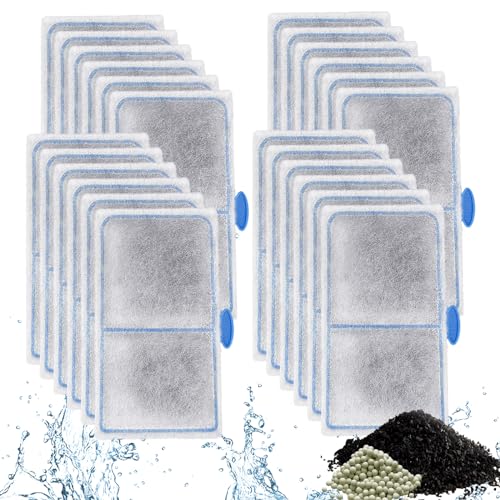 Image of 24 Pack Filter Cartridges Compatible with EF-S Element and BF5 BETTAFLO Filter, Thickened Fish Tank Replacement Filters Cartridge with Zeolite