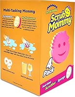 Scrub Daddy Dual Sided Sponge and Scrubber - Scrub Mommy - Scratch Free Sponge for Dishes and Home, Soft in Warm Water, Firm in Cold, Odor Resistant 4 Count