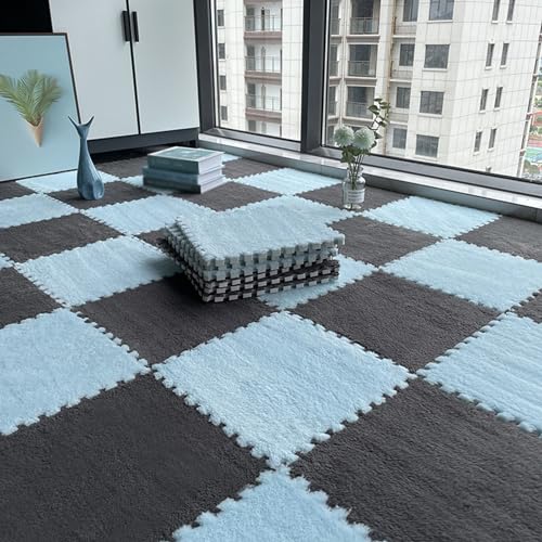�t�H�[���p�Y���}�b�g�A ���؂ȃC���^�[���b�L���O�J�[�y�b�g�^�C�� 8PCS �C���^�[���b�L���O�W�O�\�[�t�H�[���^�C���A���؂�DIY�W�O�\�[�p�Y���}�b�g�A����~�߃C���^�[���b�L���O�J�[�y�b�g(Light Blue+grey)