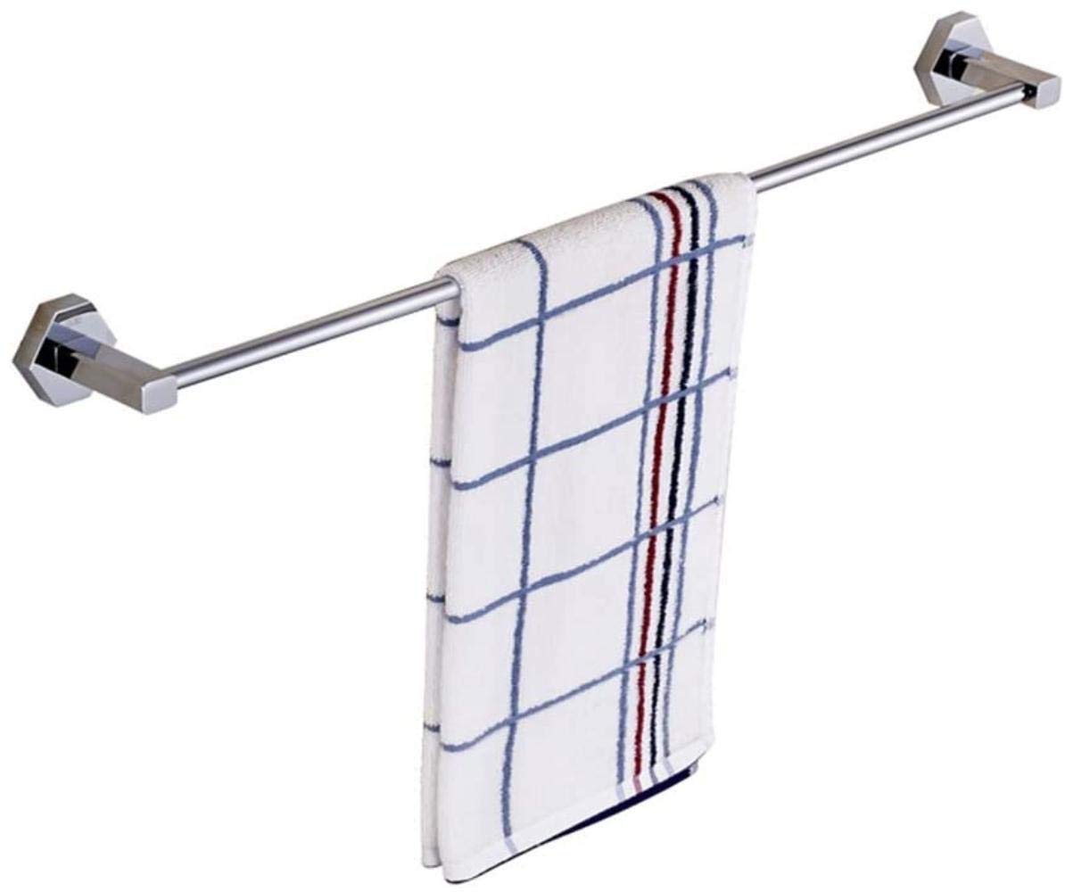 Porte-serviettes de bain mural télescopique, anneau à main et tour cintre argent 80cm