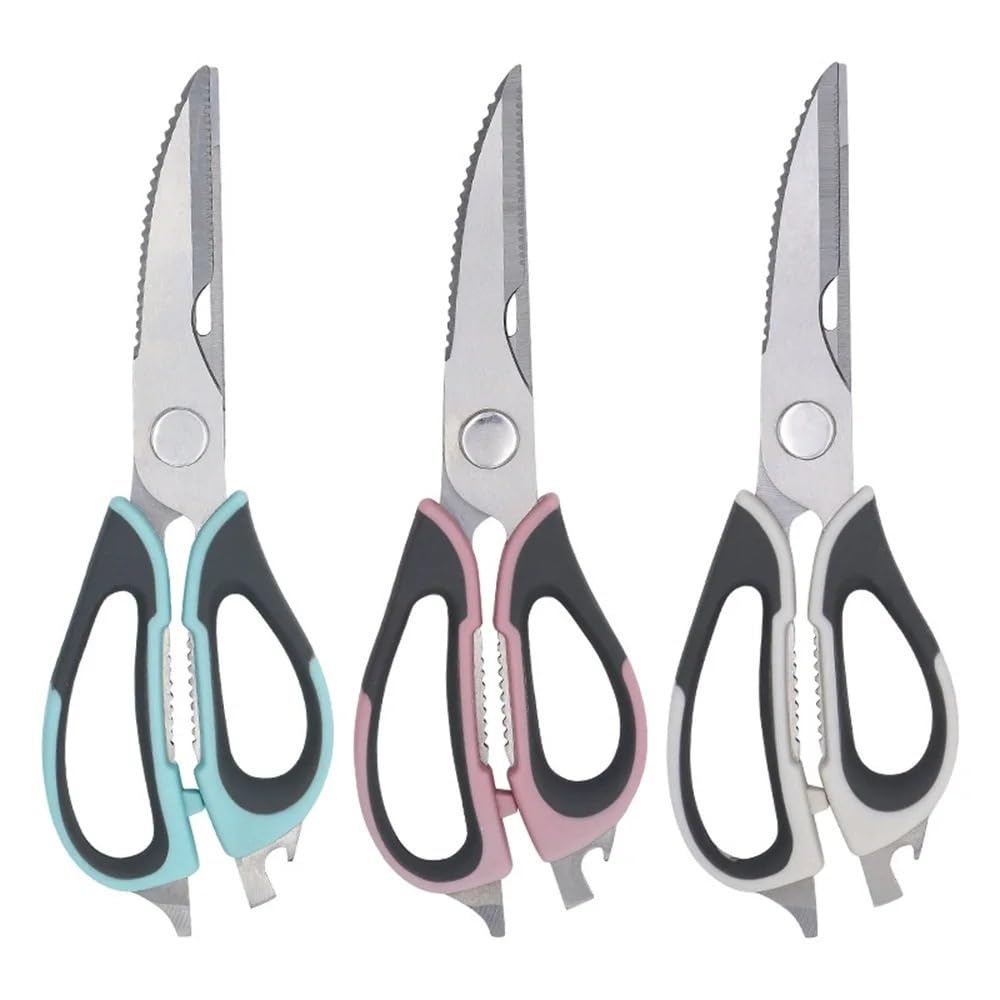 Forbici da Cucina, Forbici da Cucina Multiuso, apriscatole e disossatrici per pollame (Rosa)