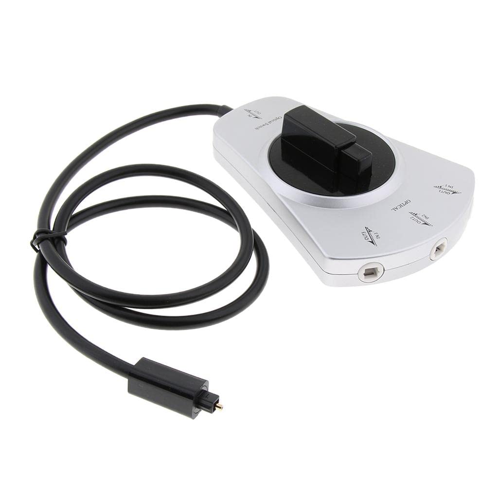 Juego de 3 adaptadores de cable de fibra óptica de audio digital TOSlink interruptor selector de 3 vías
