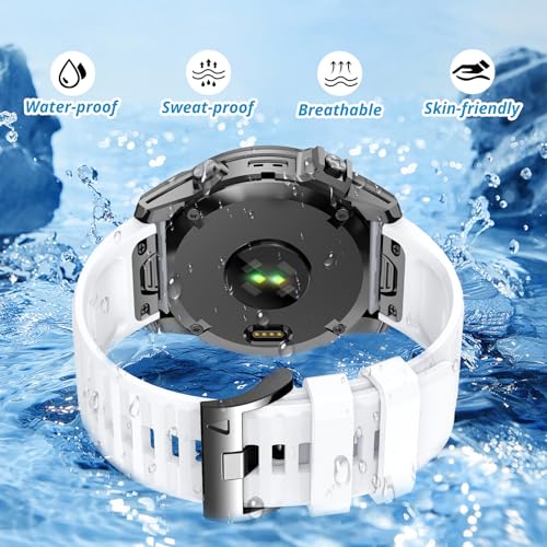 Image of Silicone Band for Garmin Enduro 3 2 /Fenix 8 pro /tactix 8 AMOLED 51mm /Fenix 7X /6X pro sapphire solar /5X plus, 26mm Quickfit Sprot Watch Strap Replacement for Descent Mk2i /3i /epix Pro /quatix 8 51mm