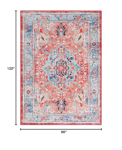 Tapete SAFAVIEH Riviera 243x122 cm Lavable Azul Claro Rojo miniatura 2