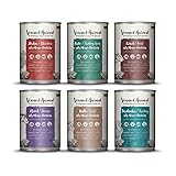 Venandi Animal Premium Nassfutter für Katzen, Probierpaket III, Huhn, Pute, Rind, Pferd, Kalb, Truthahn, 6 x 400 g, getreidefrei und naturbelassen, 2.4 kg