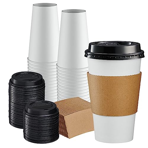GUSTO 16 oz 50 ensembles gobelets café compostables