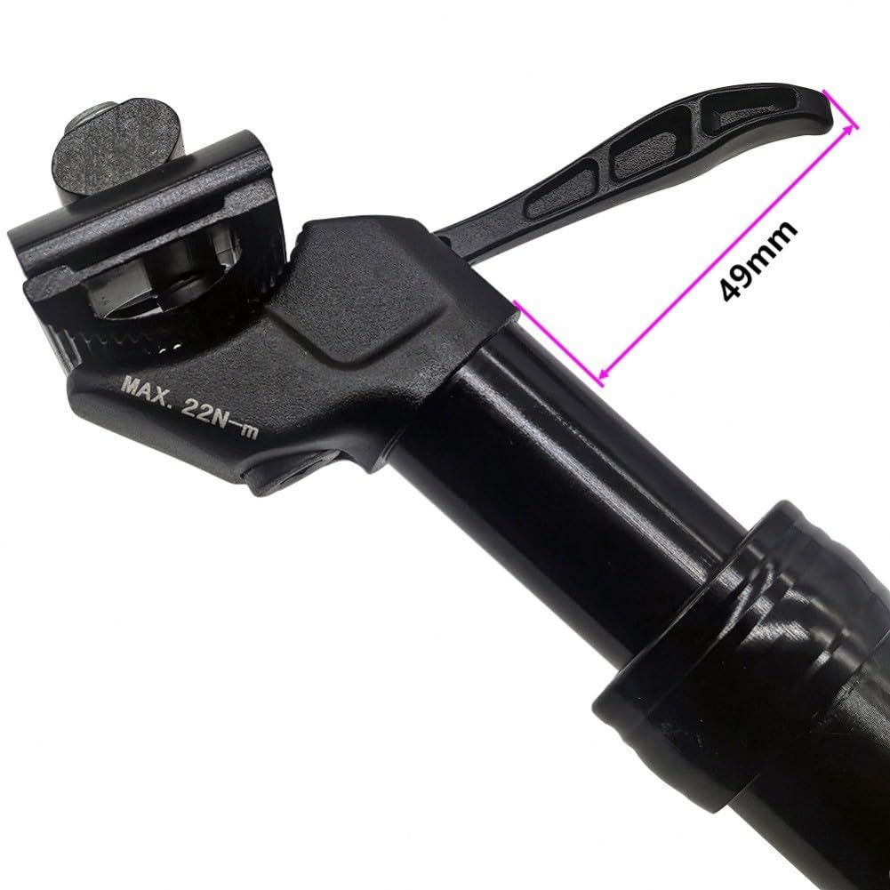 Fahrrad-Sattelstütze, Handregulierung, Öl-Luftmischung, leichte Aluminiumlegierung, verstellbare Federungsdurchmesser, Optionen: 27,2 mm, 28,6 mm, 30,4 mm, maximale Traglast 100 kg, schwarz, Radfahren