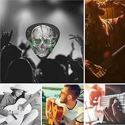 Lot de 12 médiators de guitare avec tête de mort vert-marijuana noir pour guitare électrique, basse acoustique, cadeau idéal pour les amateurs de guitare acoustique - Les Beatles, Paul McCartney, John Lennon, RIngo Starr, George Harrison Lot de 12 médiators de guitare avec tête de mort vert-marijuana noir pour guitare électrique, basse acoustique, cadeau idéal pour les amateurs de guitare acoustique – Image 7
