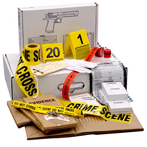 Crime Scene Forensic Supply Kit for Classrooms – CSI Evidence Collection Set with Evidence Bags & Markers Investigation Kit for STEM Education – 25+ Student Classroom Pack – Hands-On Learning