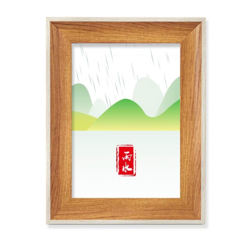 Cadre de Photo en Bois Circulaire L'eau de Pluie pour Illuminer Votre Bureau d'une Touche d'Art