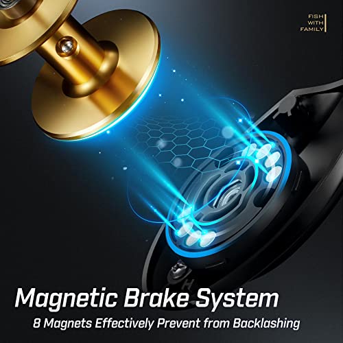 image for Piscifun Alijoz Baitcaster Fishing Reel, 300 Size Aluminum Frame Baitc