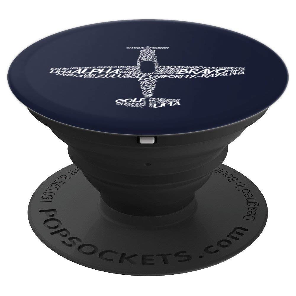 Phonetic Alphabet Design | Pilot Airplane Art PopSockets PopGrip: Swappable Grip for Phones & Tablets