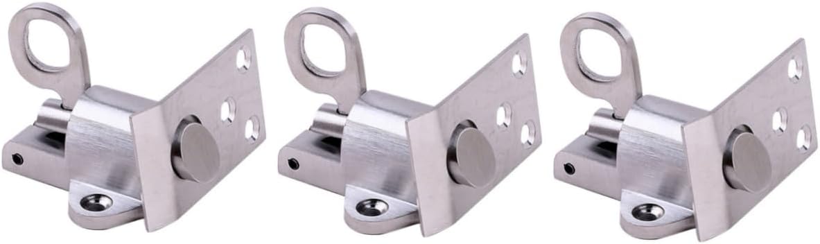 Gadpiparty 3pcs Stainless Steel Door Latch Spring Bolt Metal Safety Bolt for Easy Installation Lightweight Wearproof Design for Home Use Door Security