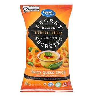 Wal-Mart Canada Corp GV Secret Recipe Series Spicy Queso Flavoured Rings, 150g/5.3oz. Bag