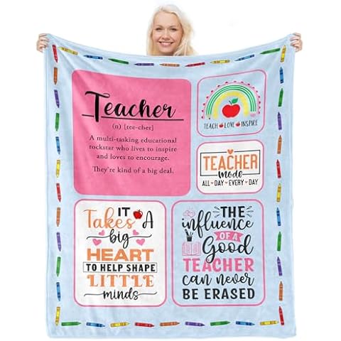 Teacher Appreciation Gifts for Women, Teacher Blanket 60 X50, Gift for Teacher's Day/Birthday/Graduation//Retirement/Christmas, Thank You Teacher Gifts Idea, Best Teacher Gifts for Women from Student Cover
