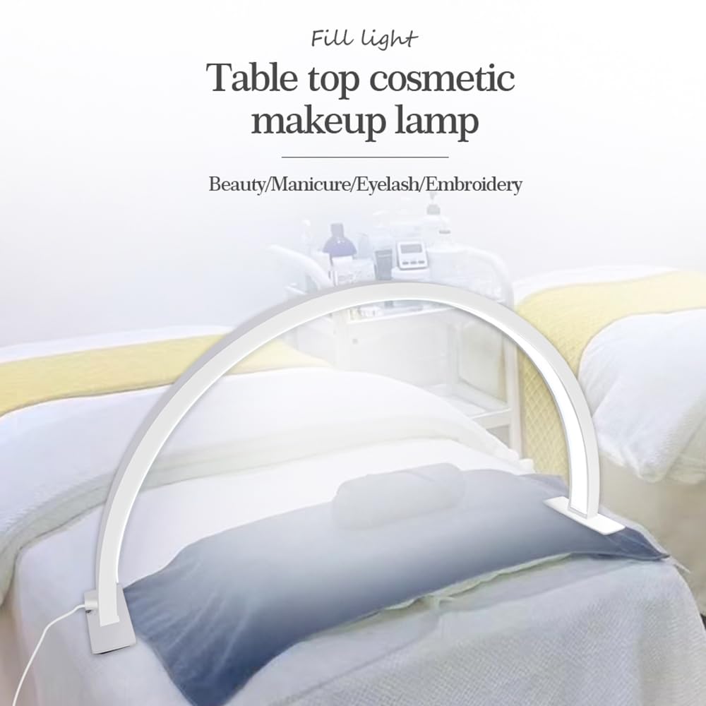 Andoer Lampada Da Tavolo A Led Da 56 Cm/22 Pollici A Forma Di Mezzaluna Luce Video Led Dimmerabile Regolabile Per La Lettura Streaming Live Registrazione Video Vlogging Manicure Salone Di Bellezza