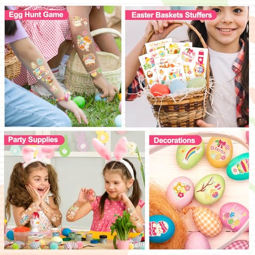 image for Partywind Glow Easter Basket Stuffers for Kids, 120+ Styles Temporary 