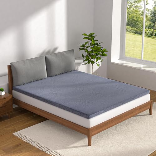 VECELO Gel Infused Memory Foam Mattress Topper California King Size, 2 Inch Fresh Cooling Mattress Pad with Washable Cover, Pain Pressure Relieve Bed Topper, Breathable, Comfort