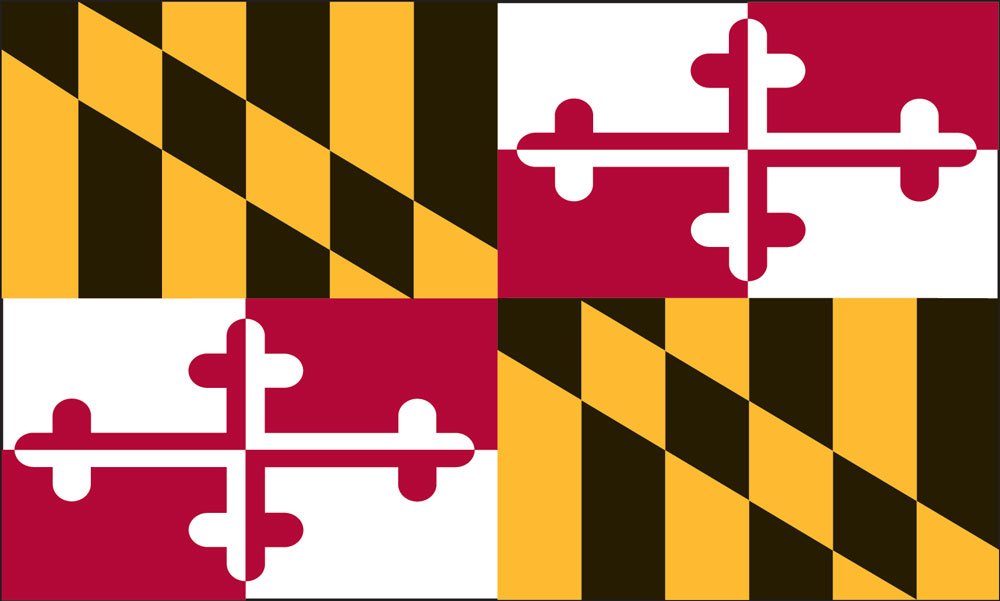 Drapeau Maryland anti-decoloration Valley Forge Flag en nylon avec embase toile