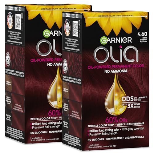 Garnier Olia Hair Color, 4.60 Dark Intense Auburn, 2 Count