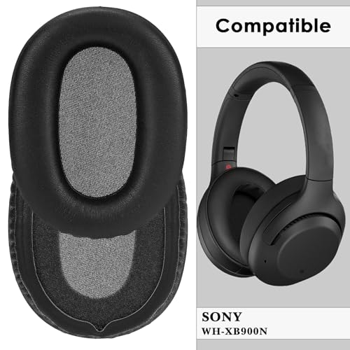 Linkidea Repuesto Almohadillas para Sony WH-XB900N Auriculares, Almohadillas para Auriculares (Cuero de Proteína/Negro) miniatura 3
