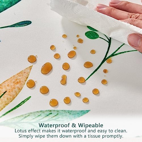 SUCHDECO 150cm Round Tablecloth Table Cloths Waterproof Table Cover Washable with Green Tropical Plant Leaves for Garden Table, Kitchen, Dining Room, Party, Coffee Table