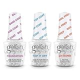 Gelish Terrific Trio Essentials 15 mL Basix Care Soak Off Manicure Gel Nail Polish Kit with Foundation, pH Bond and Top It Off Gel