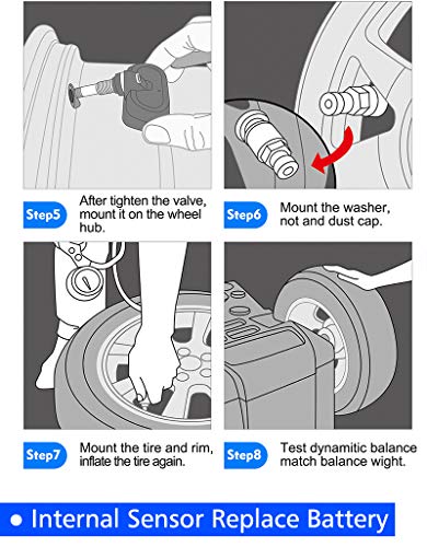 2 sensores internos de presión de neumáticos para solucionar fallos TPMS 6