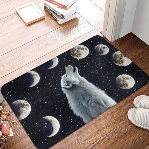 Felpudo de entrada luna de lobo: dale un toque místico a tu baño u hogar 2
