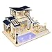 erhumama - Kit miniatura casa delle bambole fai da te Villa in legno Mobili LED con luci LED Modello puzzle per bambini Regalo di compleanno per ragazza ragazzo