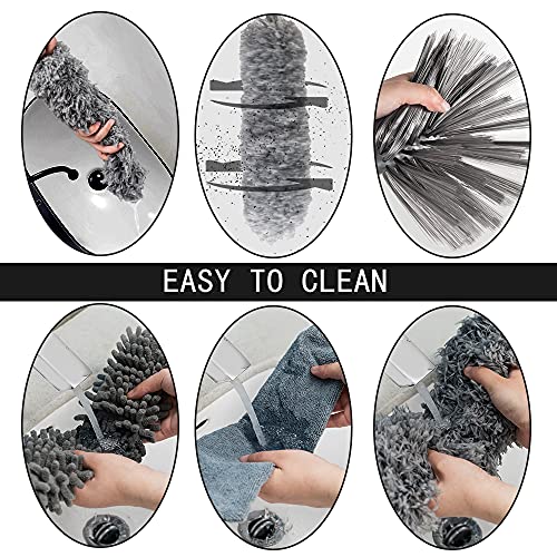 WEHOLA Microfiber Duster with Stainless Steel Extension Pole, Bendable & Washable Telescopic Cobweb Duster for Cleaning… - Image 6