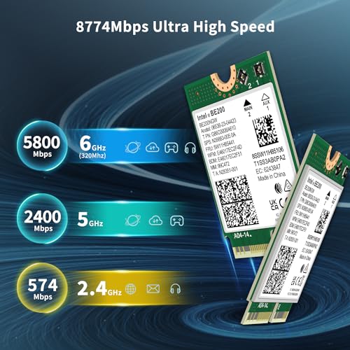 Carte sans fil Intel BE200NGW Bluetooth 5.4 double bande - 3