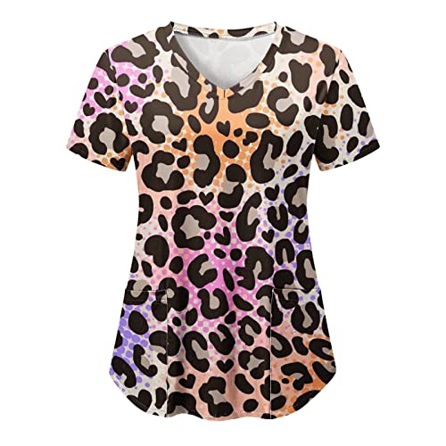 Camisetas quirúrgicas de ajuste clásico para el cuidado de gatos, color sólido, túnica sanitaria de manga corta, para enfermería, salón de belleza, limpieza del hogar, para cuidadores dentales,