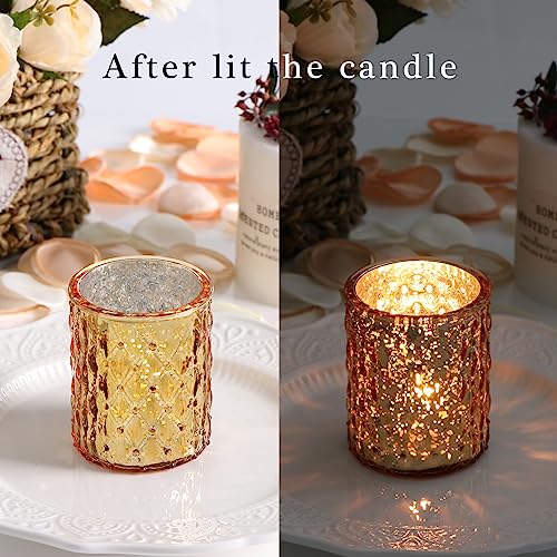 Nitime 12Pcs Gold Votive Candle Holders, Gold Candle Holders For Table Centerpiece, Mercury Glass Tealight Candle Holder For Wedding, Home Decor #TOP3