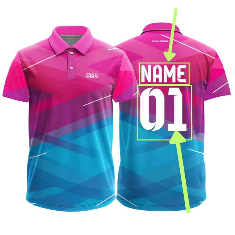 Dika SportsCustom Add Name and Number Jersey for Men Cricket t-Shirt | 2 Year to 5XL