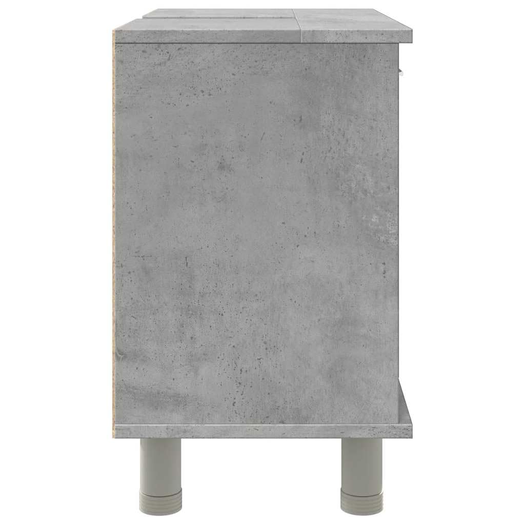 Mangloder Armoire de Salle de Bain Gris béton en Bois d'ingénierie 60x32x53,5 cm avec Porte et poignée, Rangement sous lavabo pour Salle de Bain, Toilette, buanderie, organisé
