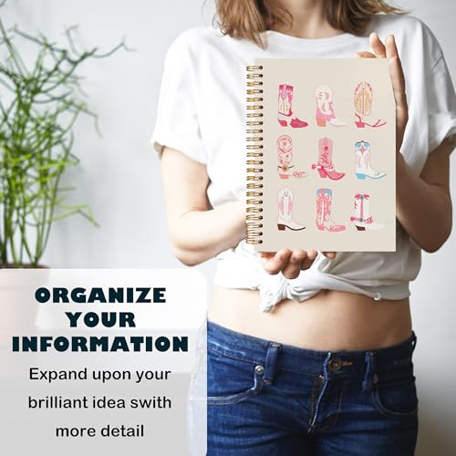 Image of BearCake Western Cowgirl Notebook,Cowgirl Western Gifts for Women,Cute Spiral Journal Notebooks for Women Girls ,Western Office Supplies, Western Stuff for Women,Preppy Pink Notebook,Cowgirl Stuff, 5.5x8.3